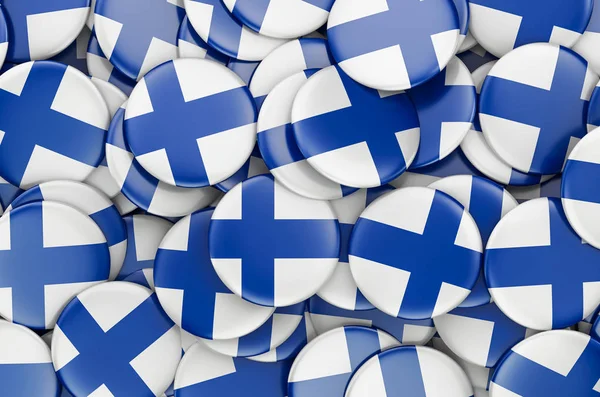 Значки с флагом Финляндии, 3D рендеринг — стоковое фото