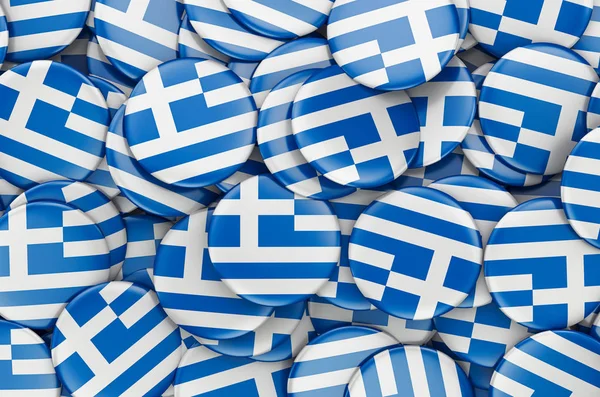 Значки с флагом Греции, 3D рендеринг — стоковое фото