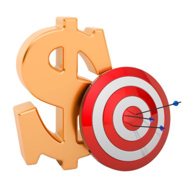Dolar sembollü hedef, başarılı iş konsepti