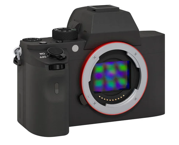 Fotocamera digitale full frame mirrorless a obiettivo intercambiabile, corpo . — Foto Stock