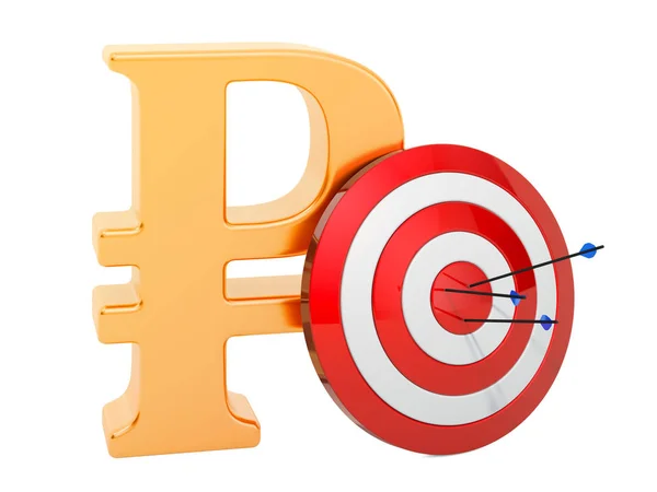 Target with ruble symbol, Successful business concept — Stock Photo, Image