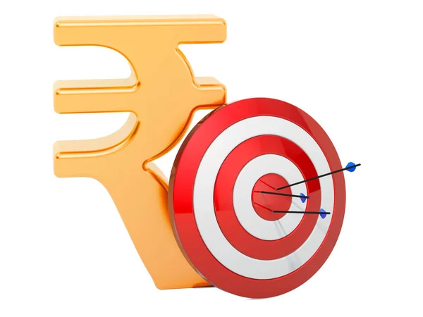Target with rupee symbol, Successful business concept — Stock Photo, Image