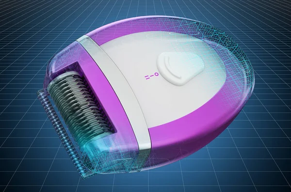 Visualisatie 3d cad model van epilator, 3d rendering — Stockfoto