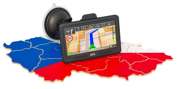 Nawigacja GPS w Czechach, renderowanie 3d — Zdjęcie stockowe
