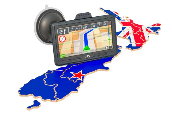 GPS navigatie in Nieuw-Zeeland, 3d rendering — Stockfoto