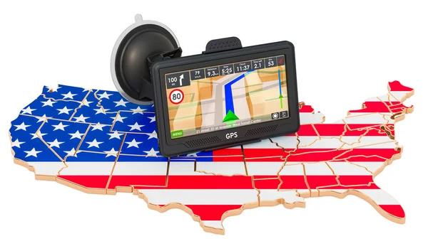 Gps navigation in the Usa, 3d rendering — 스톡 사진