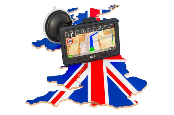 Nawigacja GPS w Zjednoczonym Królestwie, renderowanie 3d — Zdjęcie stockowe