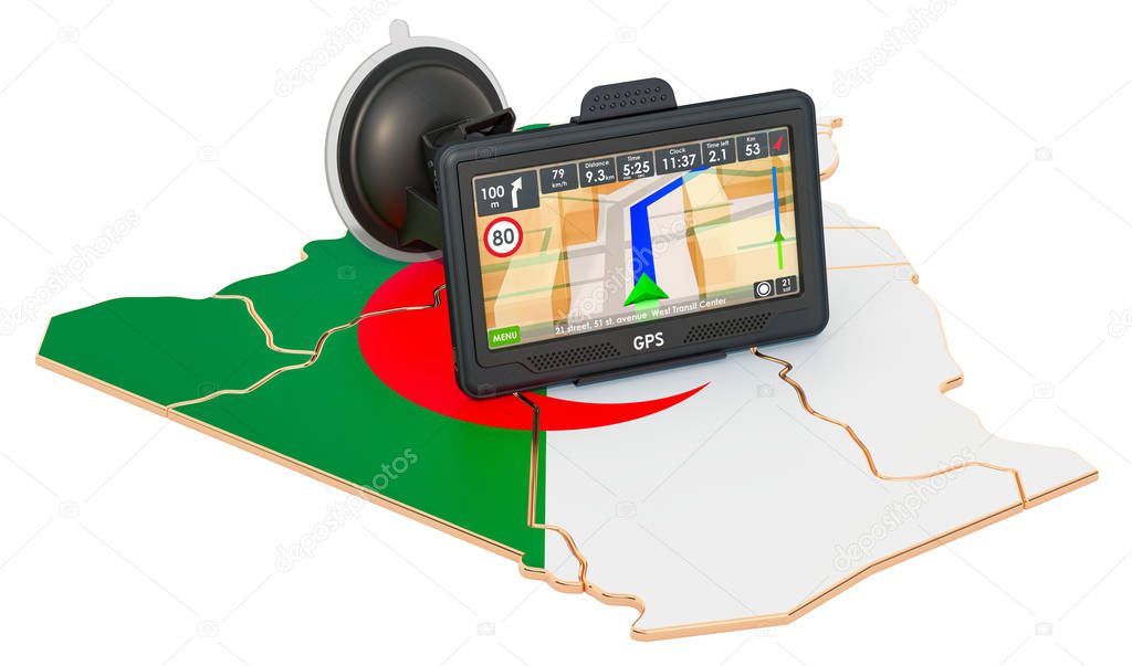GPS navigation in Algeria, 3D rendering