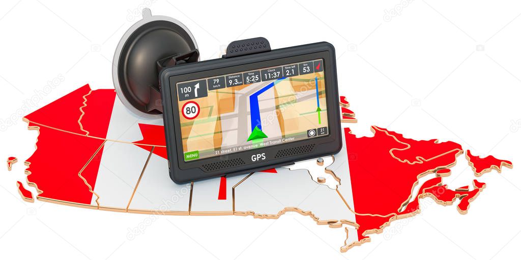 GPS navigation in Canada, 3D rendering