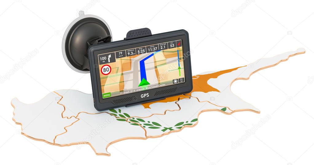 GPS navigation in Cyprus, 3D rendering