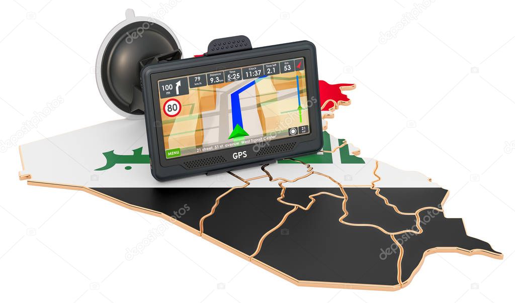 GPS navigation in Iraq, 3D rendering