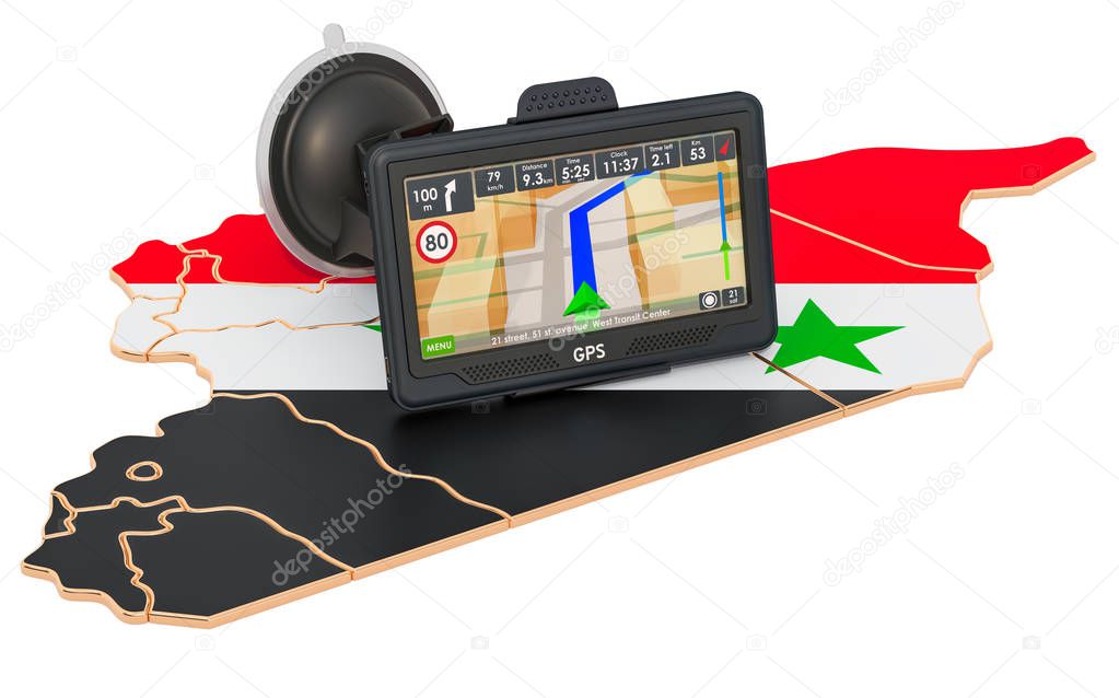 GPS navigation in Syria, 3D rendering