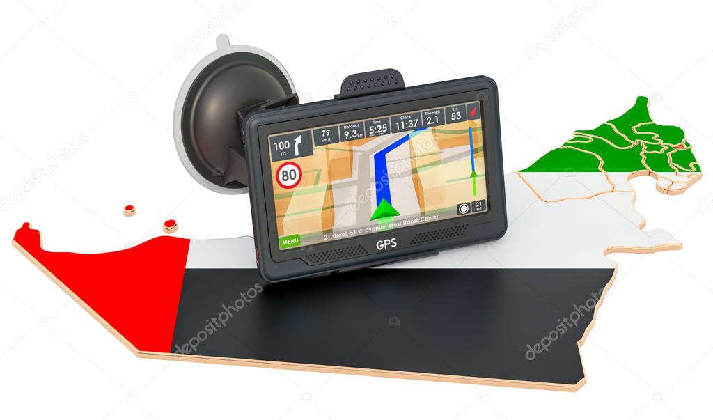 GPS navigation in the UAE, 3D rendering