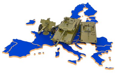 Avrupa Birliği haritasında savaş araçları