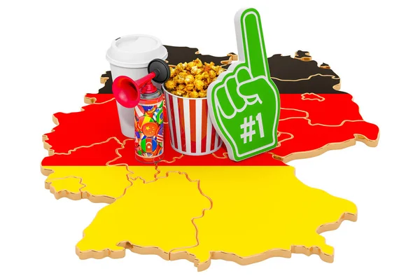 Sportfans in Deutschland Konzept, 3D-Darstellung — Stockfoto