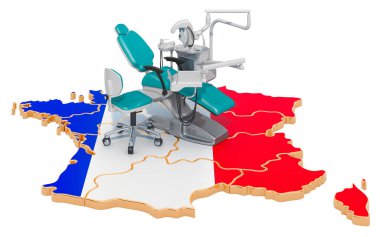 Fransa 'da dişçilik konsepti, 3D yorumlama