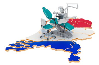 Hollanda 'da dişçilik konsepti, 3D yorumlama