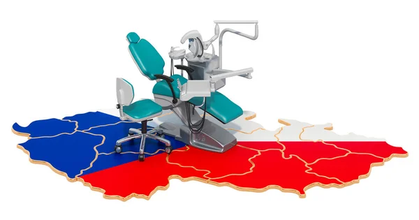 Odontologia em República Checa conceito, renderização 3D — Fotografia de Stock