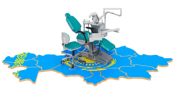 Dentistry in Kazakhstan concept, 3D rendering