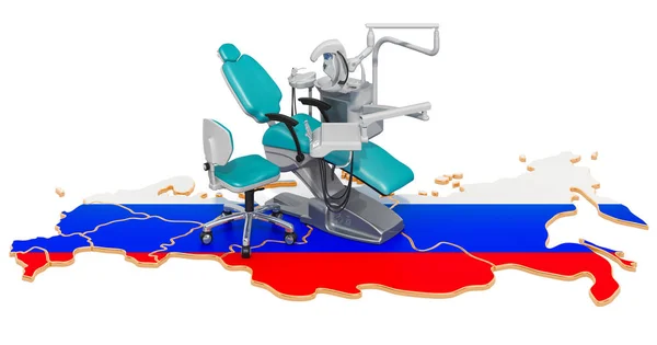 Odontología en Rusia concepto, representación 3D — Foto de Stock