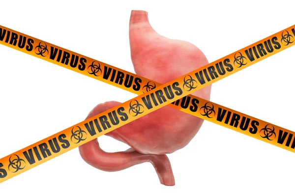 Mide virüsü konsepti. 3d oluşturma