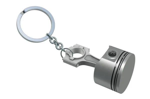 Car engine piston keychain. 3D rendering — 스톡 사진