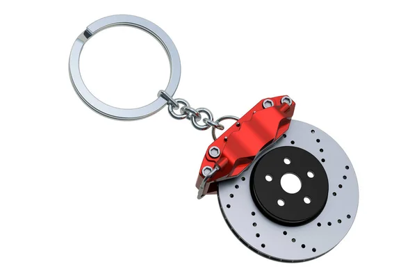 Hamulec Disk Keychain, renderowanie 3d — Zdjęcie stockowe
