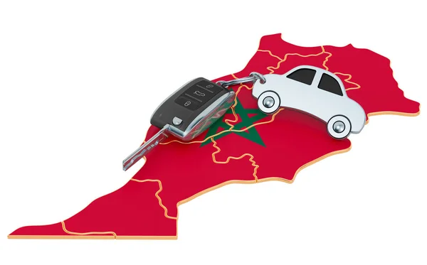 モロッコのコンセプト、 3Dレンダリングでの販売またはレンタカー — ストック写真