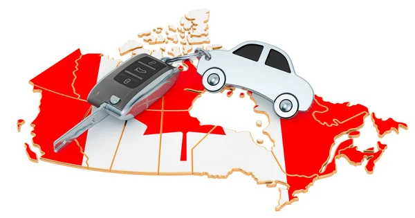 Venta o alquiler de coches en Canada concept, 3D rendering — Foto de Stock