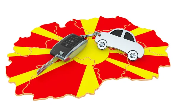 マケドニアのコンセプト、 3Dレンダリングでの販売やレンタカー — ストック写真