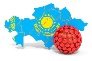 Kazakistan konseptinde virüs, 3 boyutlu yorumlama