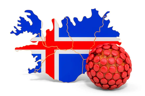 アイスランドのウイルスの概念、 3Dレンダリング — ストック写真