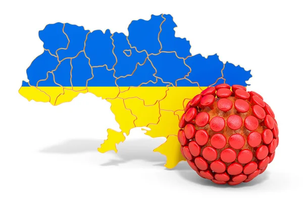 Virus in Ukraine concept, 3D rendering — Stock Photo, Image