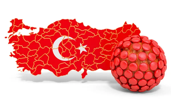 Virus in Turkey concept, 3D rendering — Stock Photo, Image