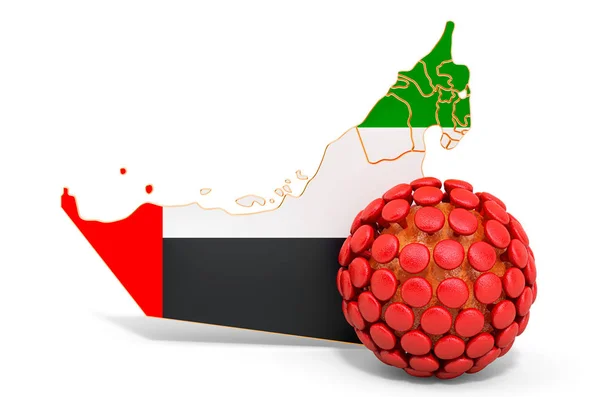 Virus in the United Arab Emirates concept, 3D rendering — Stock Photo, Image
