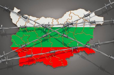 Dikenli telli Bulgaristan haritası, 3D görüntüleme