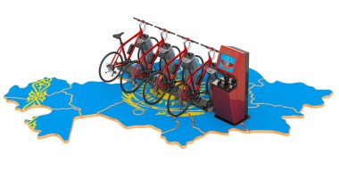 Kazakistan konseptinde bisiklet paylaşım sistemi, 3D görüntüleme