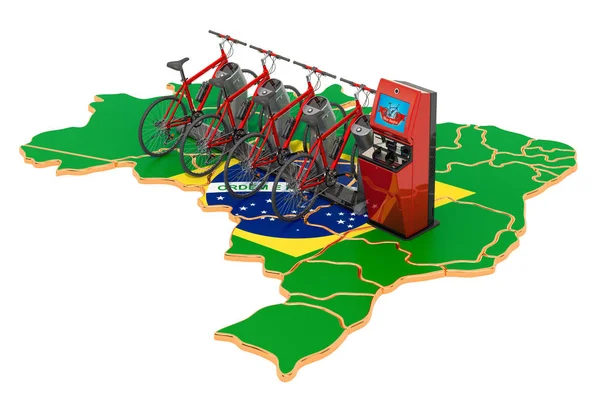 Bicycle sharing system in Brazil concept, 3D rendering — Stock Photo, Image