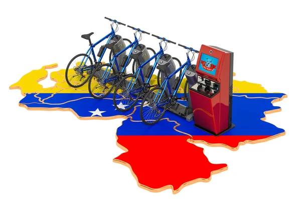 Fahrradverleihsystem im venezuela-Konzept, 3D-Rendering — Stockfoto