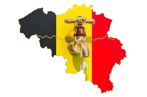 Zasoby wodne, koncepcja wody pitnej Belgii, renderowanie 3d — Zdjęcie stockowe
