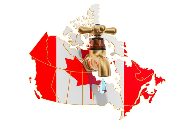 Vízkészletek, ivóvíz Kanada koncepció, 3d renderelés — Stock Fotó