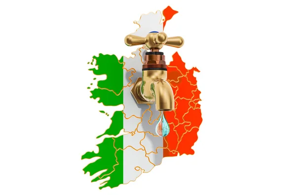 Risorse idriche, concetto di acqua potabile dell'Irlanda, rendering 3D — Foto Stock