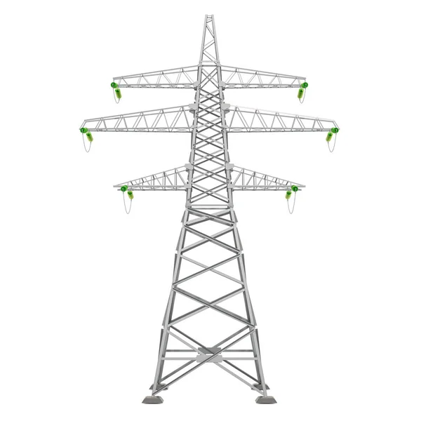 Torre de transmissão, torre de energia. Renderização 3D — Fotografia de Stock