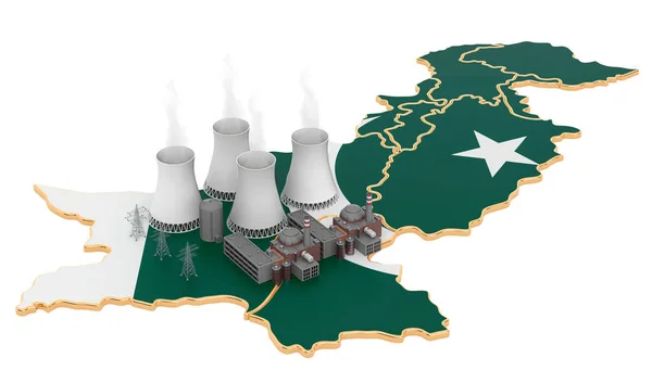 Kerncentrales in Pakistan, 3d-rendering — Stockfoto