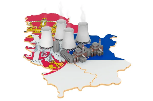 Centrales nucléaires en Serbie, rendu 3D — Photo