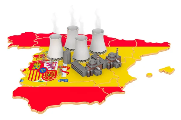 Kernkraftwerke in Spanien, 3D-Rendering — Stockfoto