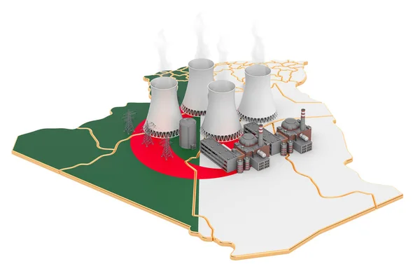 Centrales nucleares en Argelia, representación 3D — Foto de Stock