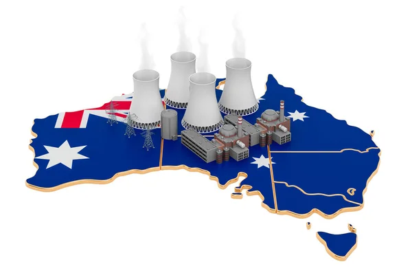 Centrales nucleares en Australia, representación 3D — Foto de Stock