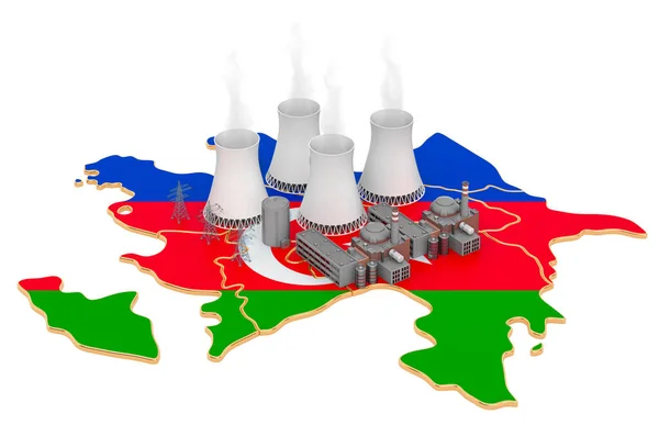 Centrales nucleares en Azerbaiyán, representación 3D — Foto de Stock