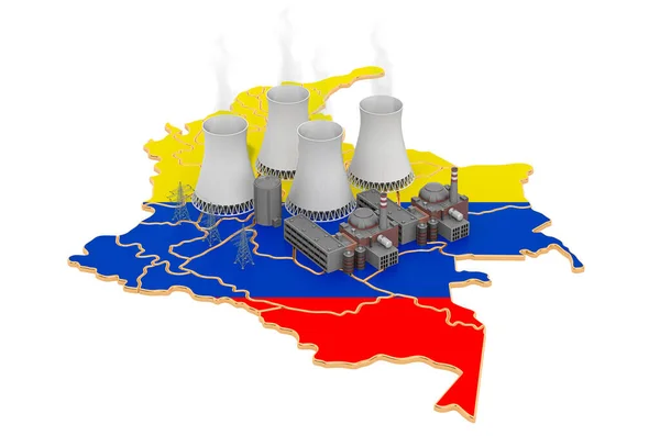 Kerncentrales in Colombia, 3d-rendering — Stockfoto